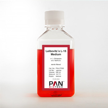 Leibovitz's L-15 Medium, w: L-Glutamine, w/o: NaHCO3